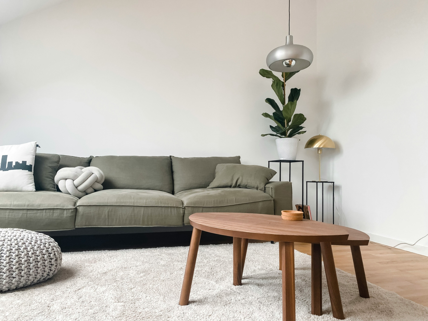 Blue Fabric Loveseat